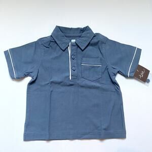 NEW Tea collection Dusty Blue Jersey Polo